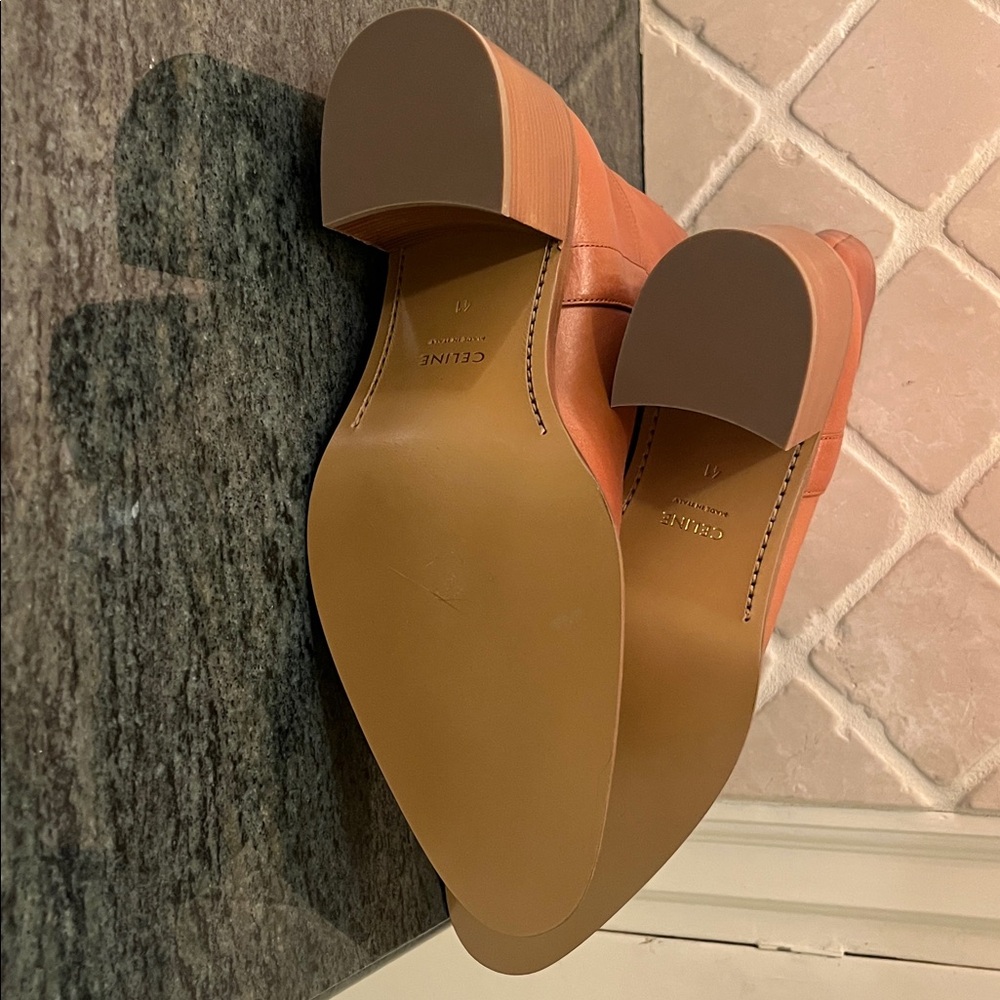 Celine Mid-Calf Boots in Cognac Leather - Picture 9 of 10